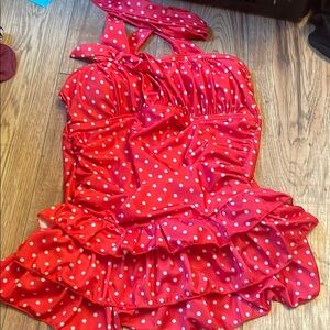Red Polka Dot Swimsuit​